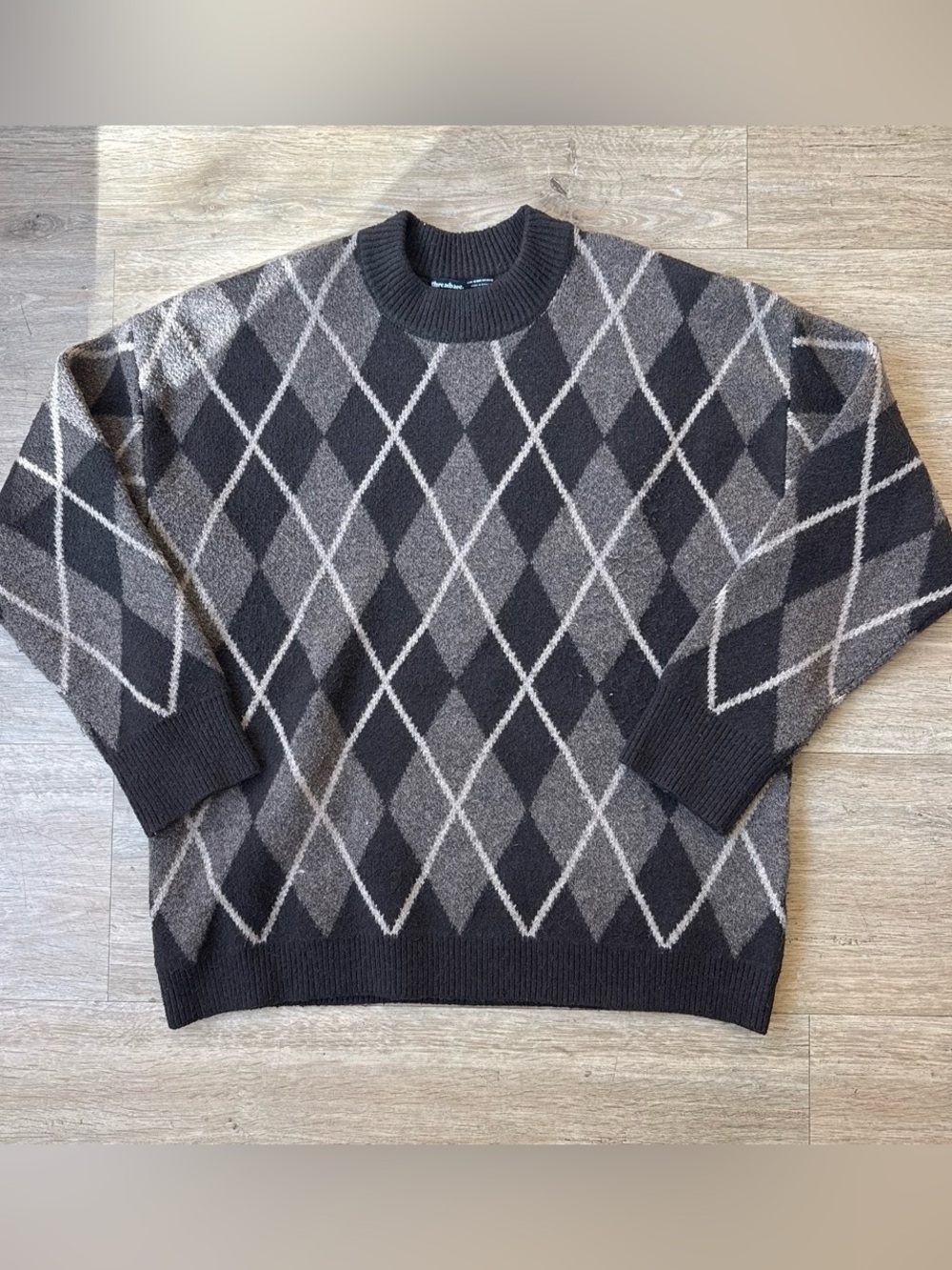 Women’s Argyle Crewneck Sweater - Brown & Neutral 8